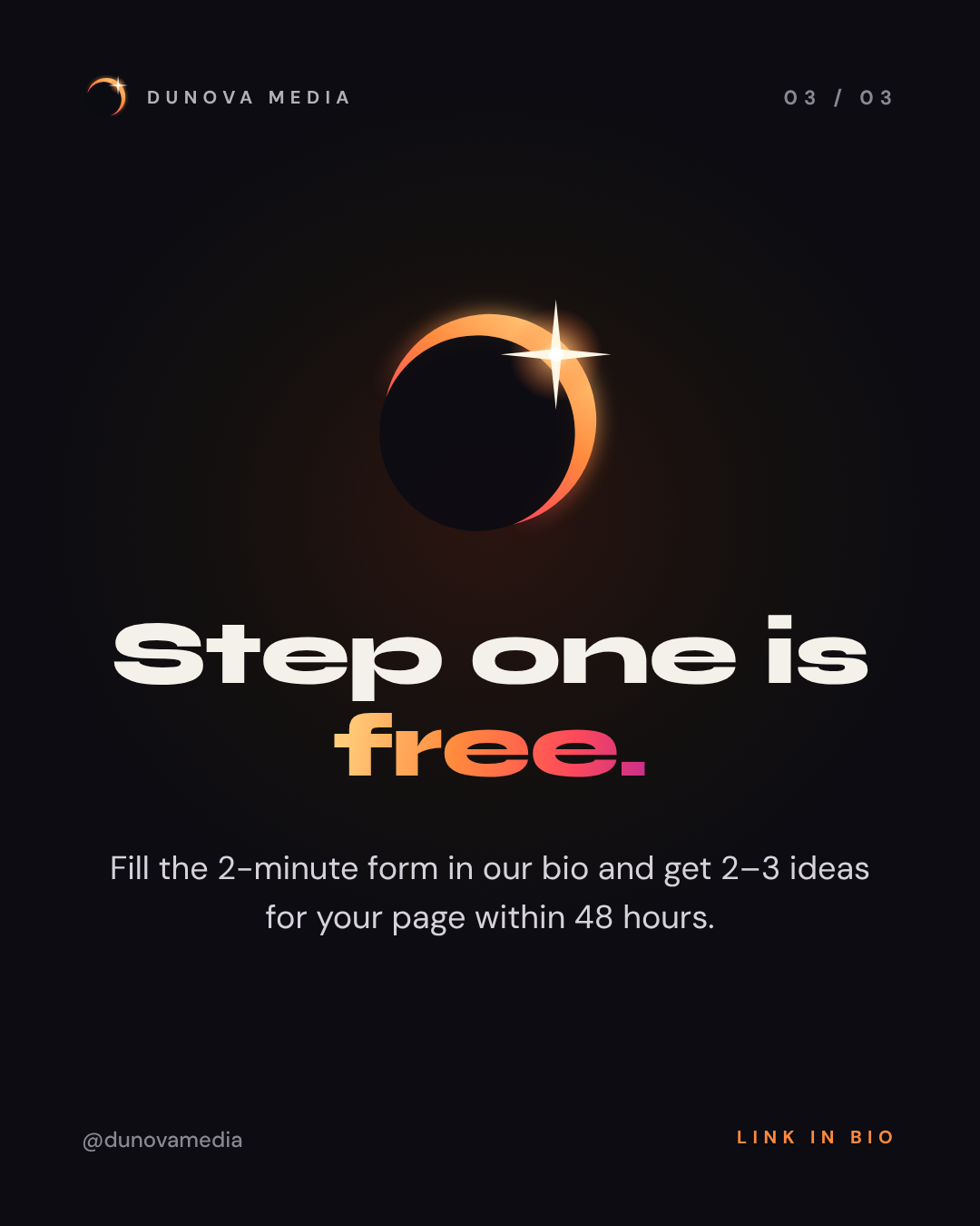 Step one is free post